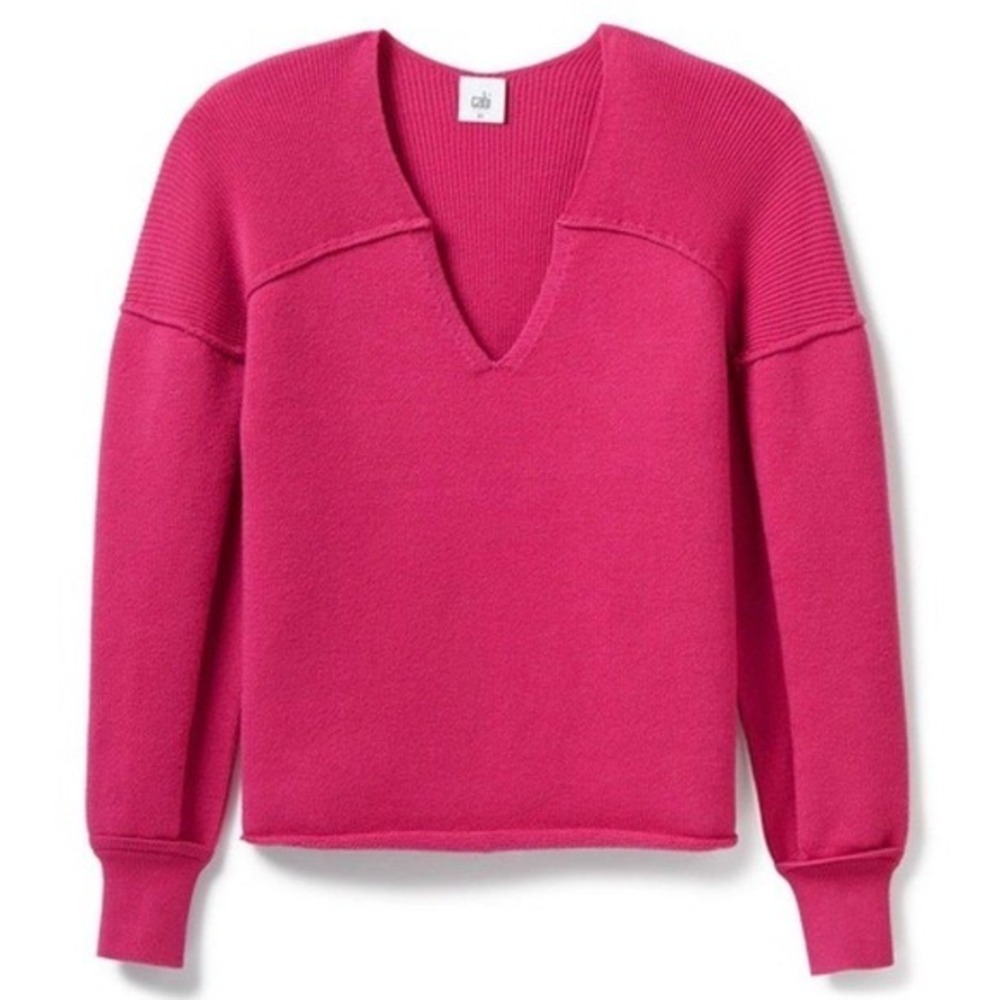Cabi Easy Pullover Pink Sweater Spring Collection‎ V-Neck Boutique Knit NWT